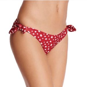 Minkpink Ditty Floral Hipster Bikini Swim Bottoms Red Size Medium